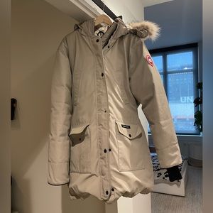 Canada Goose Men’s Trillium Parka, Size XL, Beige, with Fur